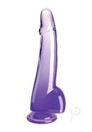 King Cock Clear Dildo With Balls 10in - Purple