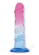 Shades Swirl Dildo With Suction Cup 7.5in - Pink/blue